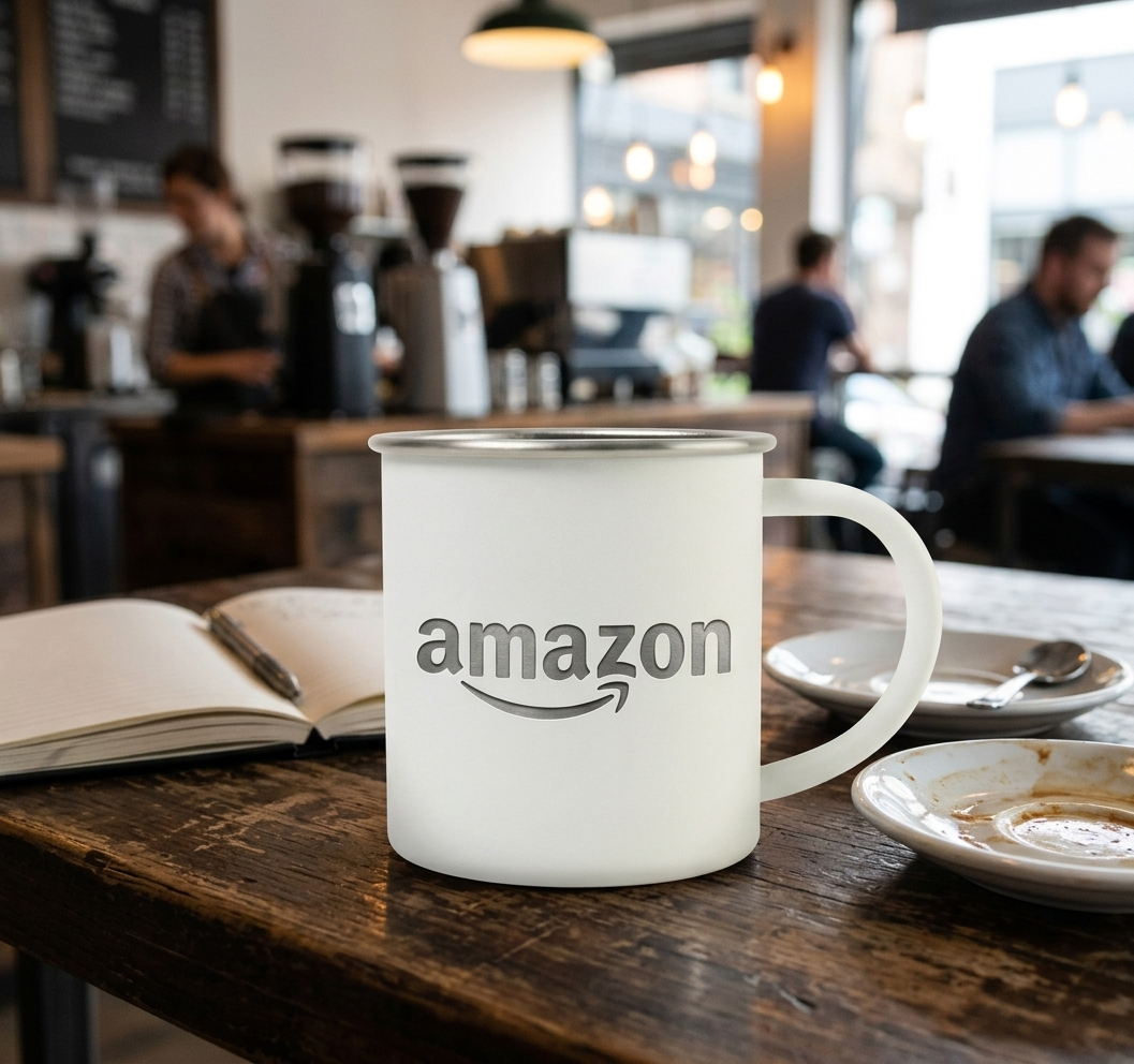 Lifestyle variation 3: decorated mug in a coffee shop